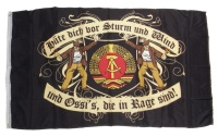 Fahne Ossis in Rage mit DDR Wappen